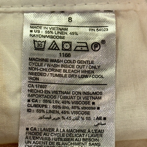 Old Navy Everyday Yellow/White Striped Linen Blend Shorts Size 8 NWT & Size 14 - Picture 9 of 11